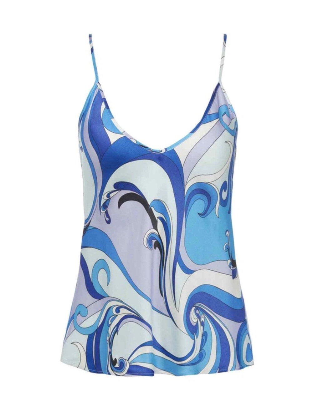 L'AGENCE Lexi Blue & Light Blue Swirl Cami M